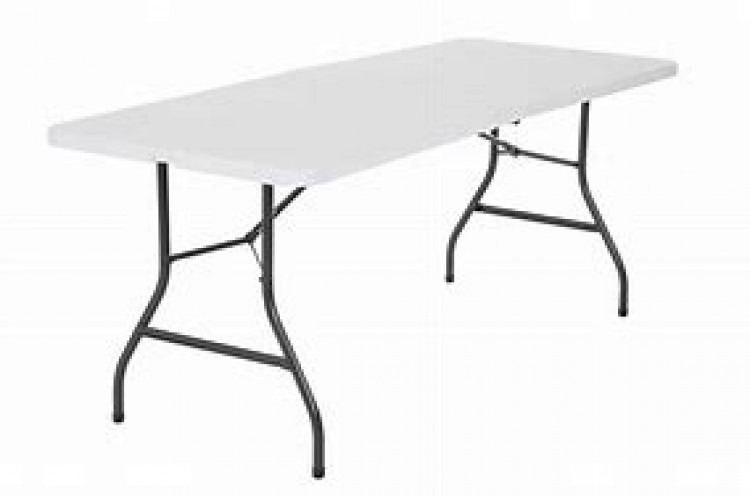 White folding table 6' buffet style